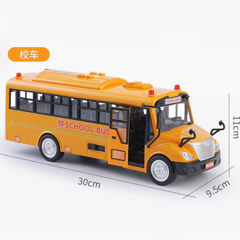 School bus large boy boy child toy car model car simulation bus door open baby bus toy