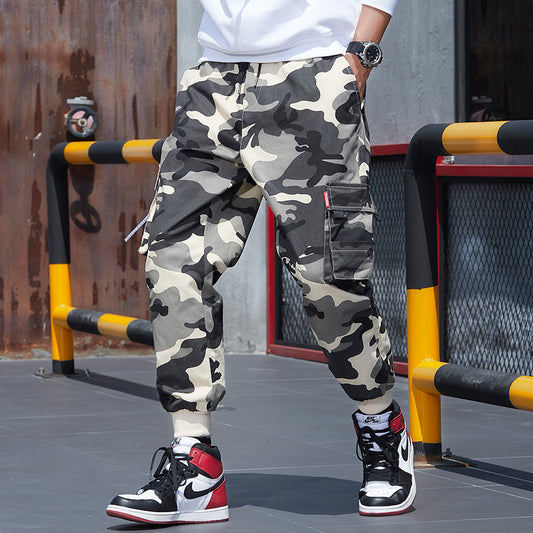 New trendy brand beam feet students ins super hot casual slim nine points all-match pants