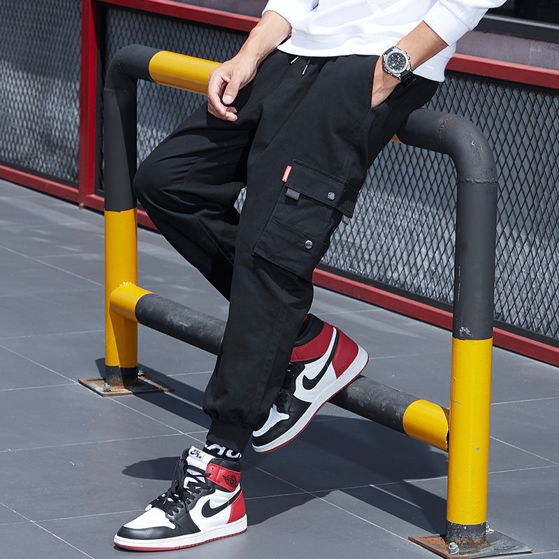 New trendy brand beam feet students ins super hot casual slim nine points all-match pants