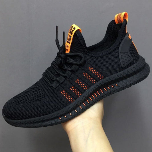 European and American men's shoes breathable real fly woven sports casual shoes