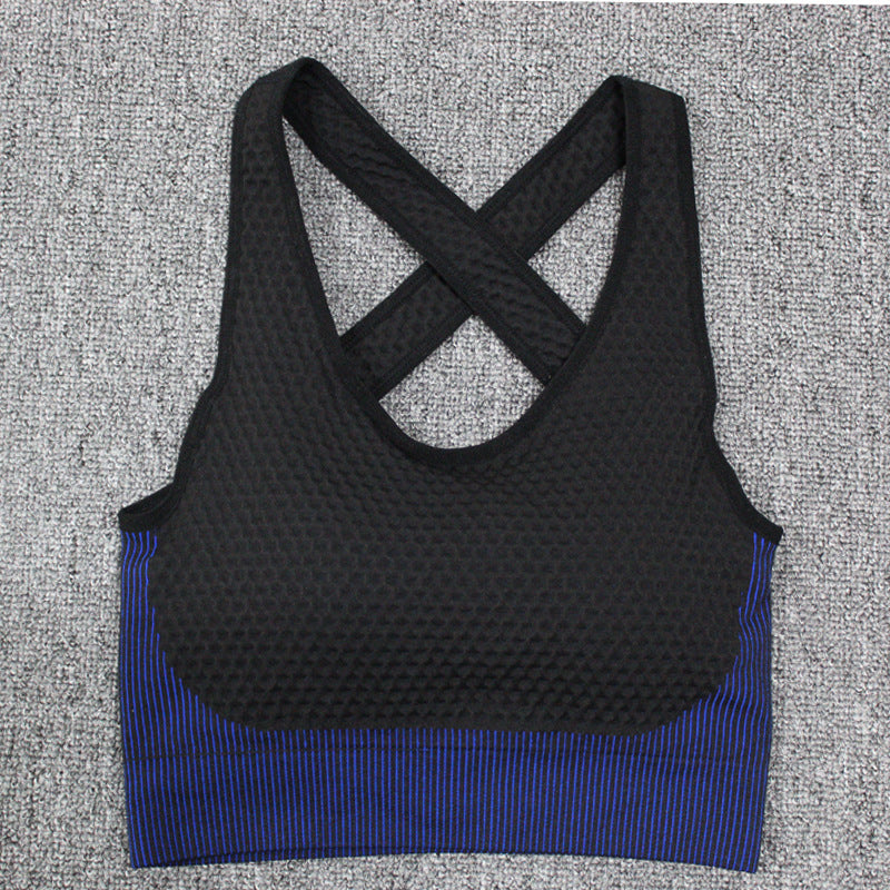 Cross-border hot style yoga vest sports bra seamless underwear shockproof beauty back quick-drying bra running sports underwear