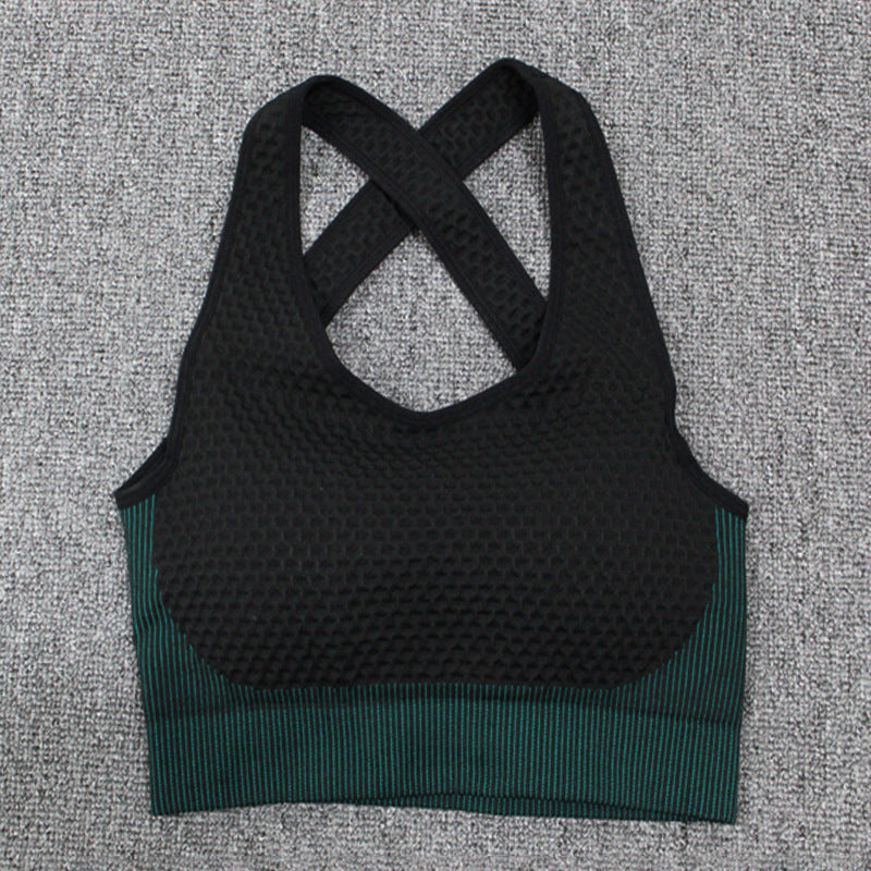 Cross-border hot style yoga vest sports bra seamless underwear shockproof beauty back quick-drying bra running sports underwear