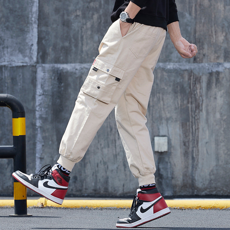 New trendy brand beam feet students ins super hot casual slim nine points all-match pants