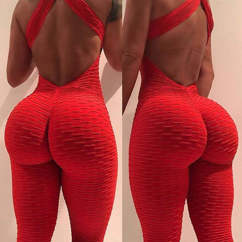 New style jumpsuit Europe and America breathable buttocks sweat-absorbent sports leggings slimming tight yoga pants women's pants