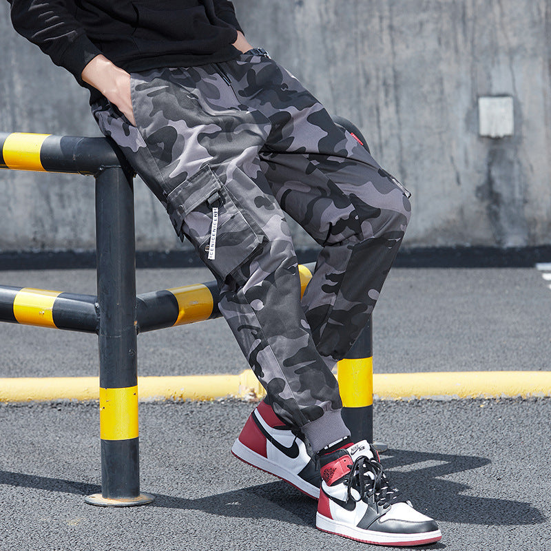 New trendy brand beam feet students ins super hot casual slim nine points all-match pants