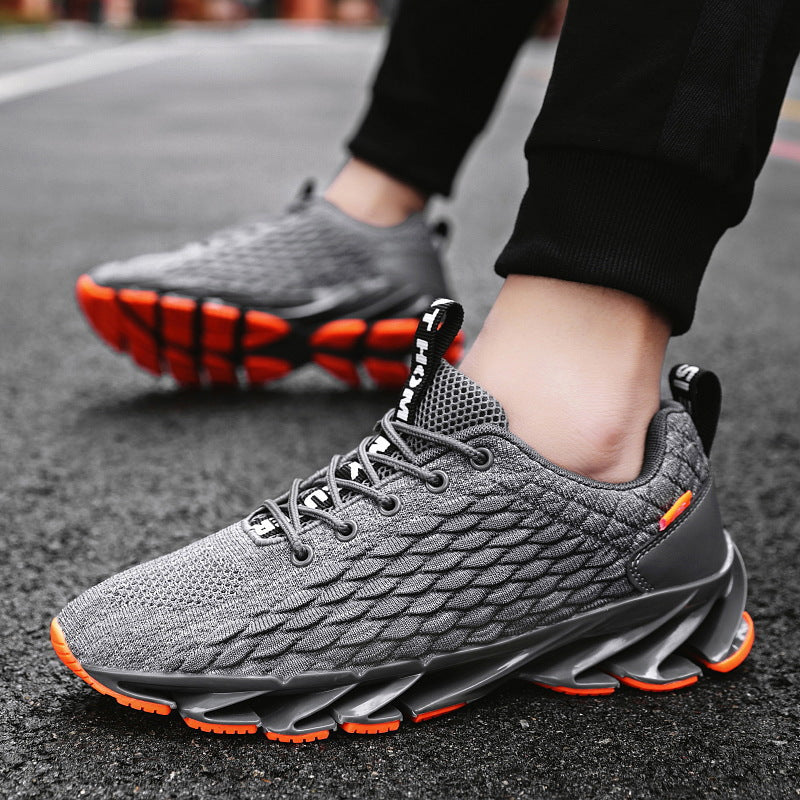 New Fish Scale Blade Casual Lace-up Comfortable Running Men Breathable Gym Fly Woven Mesh Fashion Sneakers