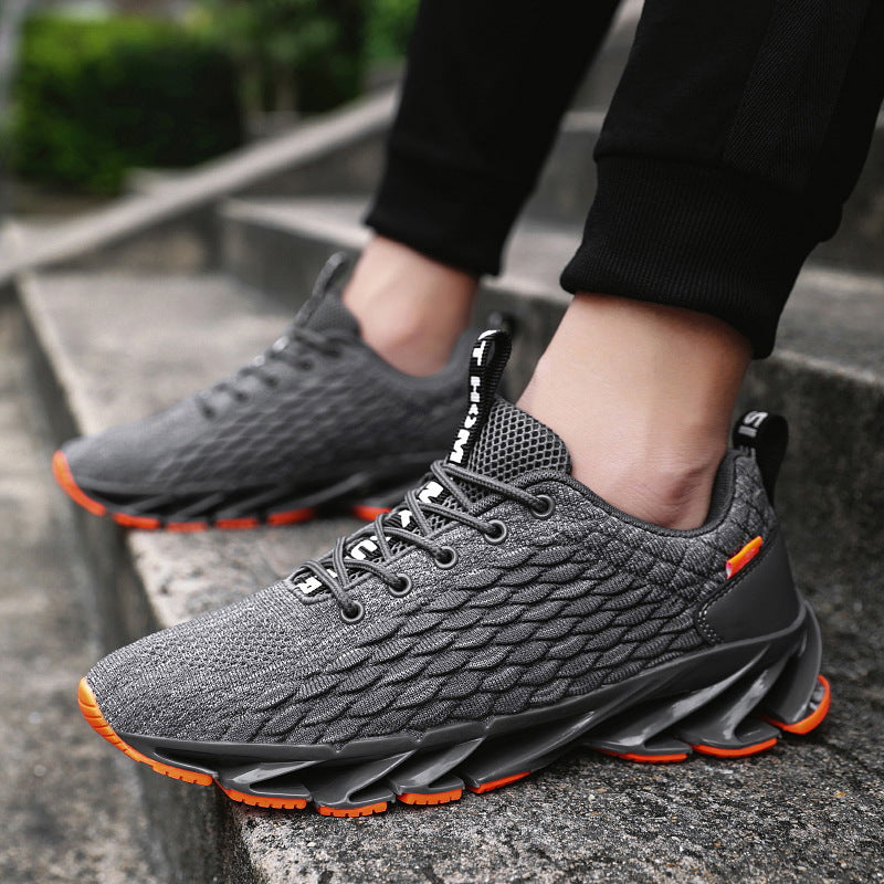 New Fish Scale Blade Casual Lace-up Comfortable Running Men Breathable Gym Fly Woven Mesh Fashion Sneakers