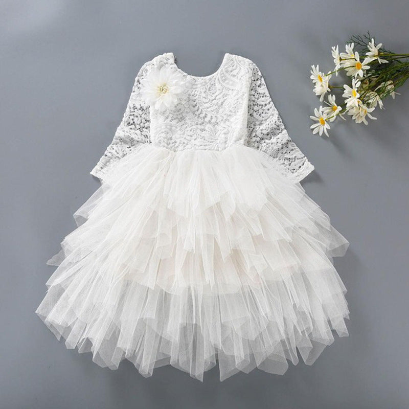 European and American children's skirts girls dress lace tutu skirt flower girl dress princess dress