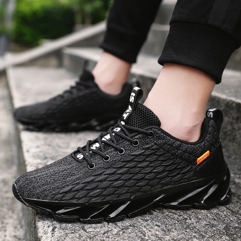 New Fish Scale Blade Casual Lace-up Comfortable Running Men Breathable Gym Fly Woven Mesh Fashion Sneakers