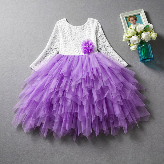 European and American children's skirts girls dress lace tutu skirt flower girl dress princess dress
