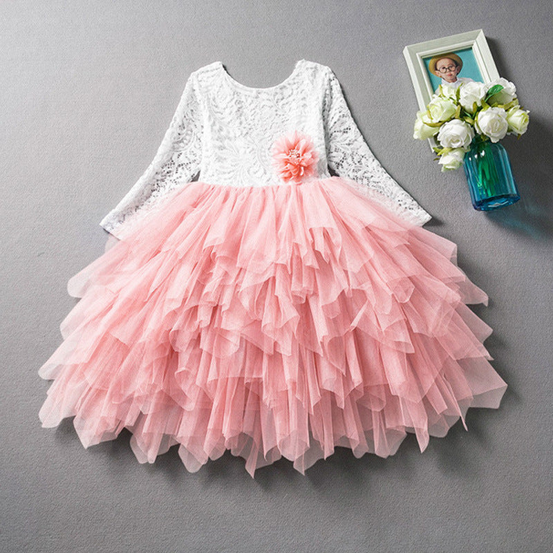 European and American children's skirts girls dress lace tutu skirt flower girl dress princess dress