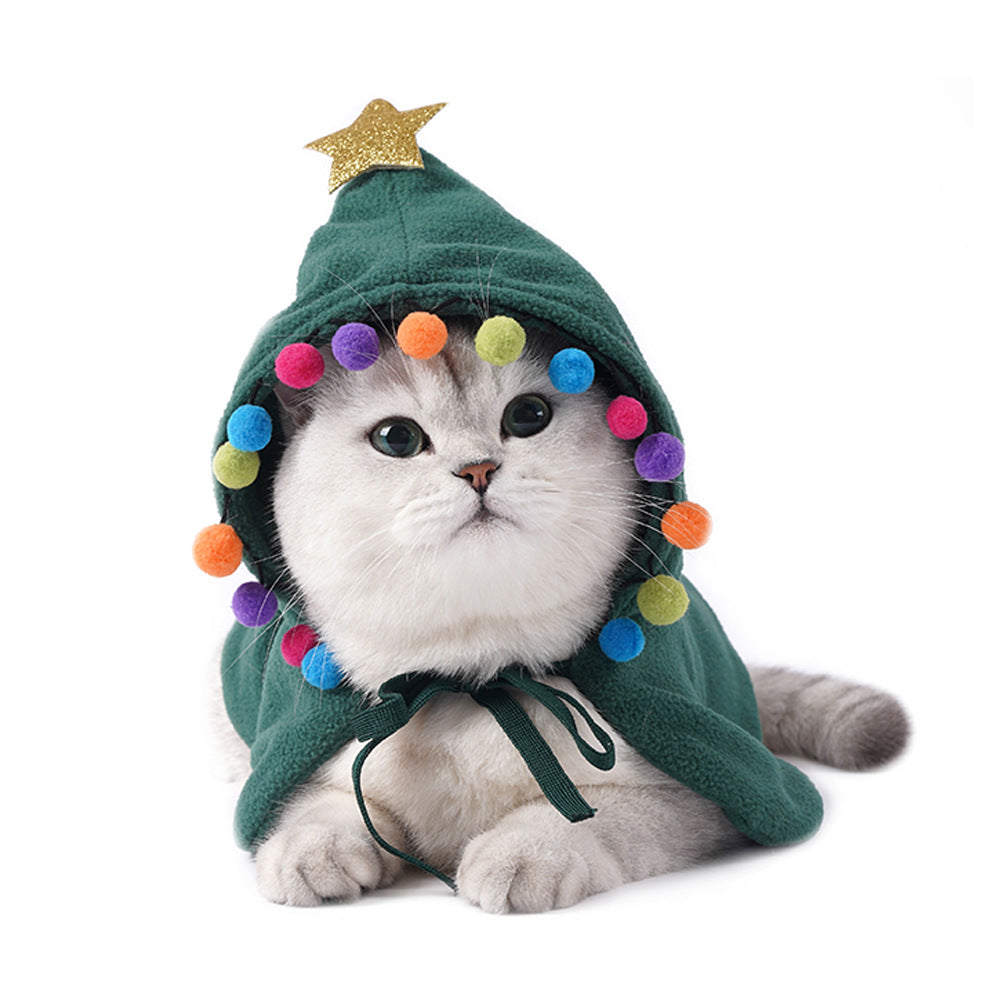 Pet Cat Dog Hat Headgear Scarf Cloak Transfiguration New Year Cloak Christmas Clothes