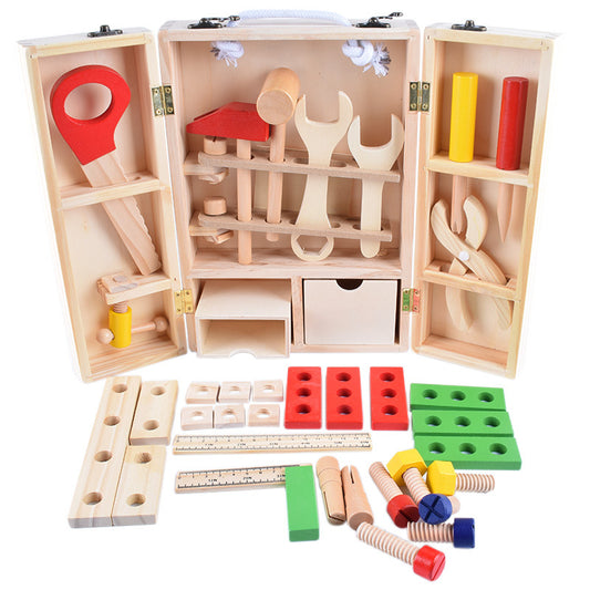 Wooden simulation DIY young children toolbox toys boys and girls play house early education educational toys