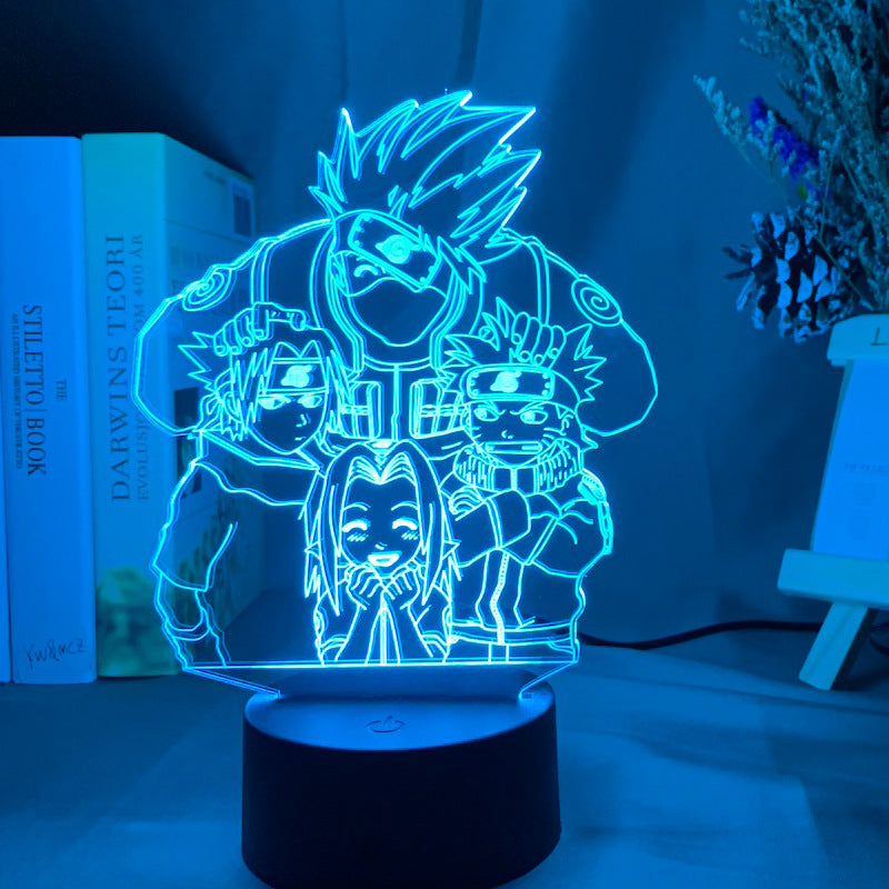 Naruto Anime 3d Led Night Light Third Squad Kakashi Sasuke Naruto Sakura Children's Christmas Gifts