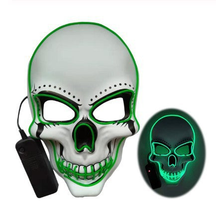 Halloween luminous mask black V with blood horror face mask ghost face EL fluorescent atmosphere props LED MASK