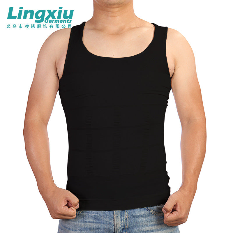 Be-In-Shape Men's Slimming Vest Body Shaper Belly Control Posture Gynecomastia Compression Shirt Underwear Waist Trainer Corset