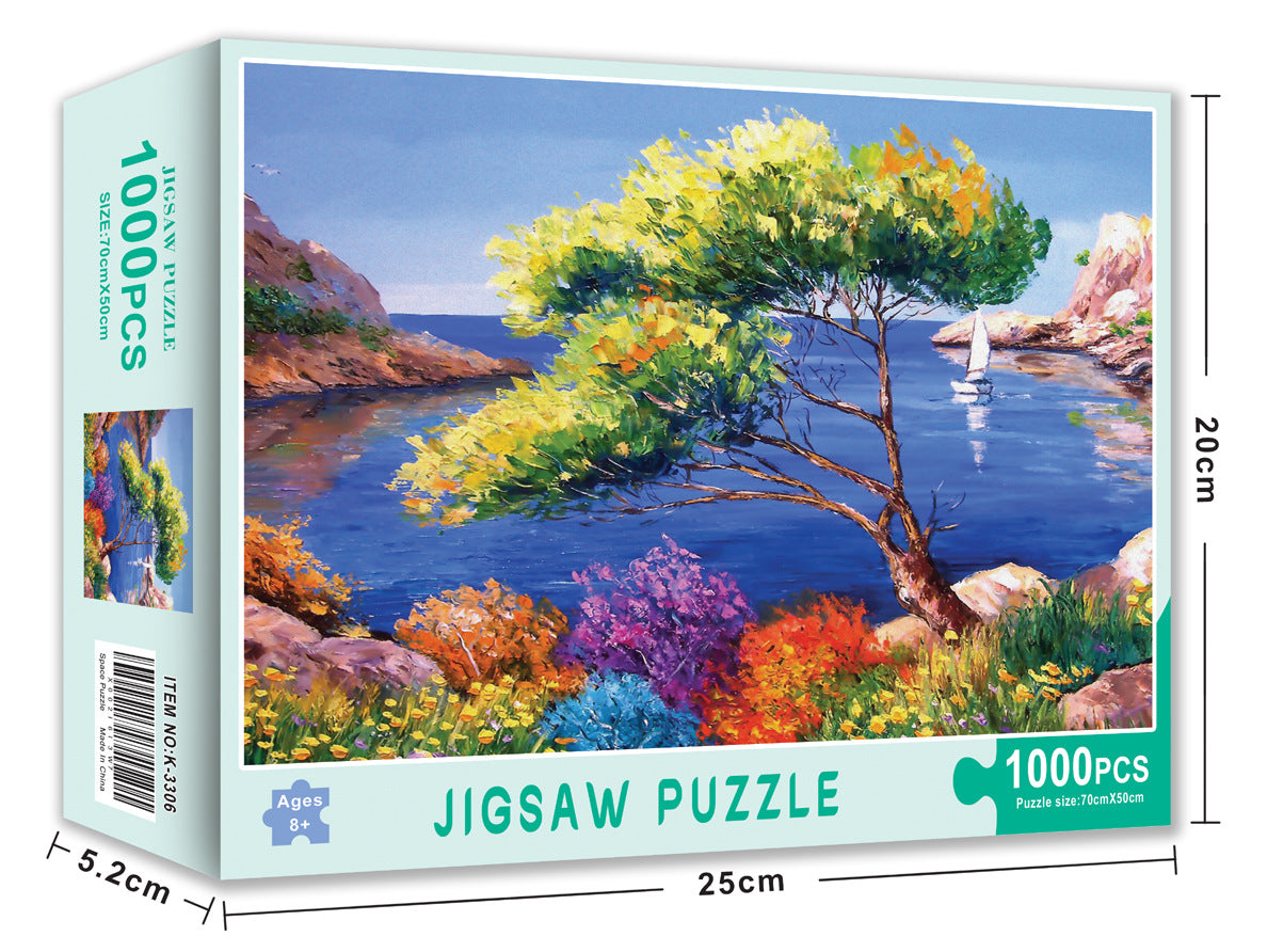 1000 piece puzzle Christmas gift Halloween toy adult landscape painting puzzle
