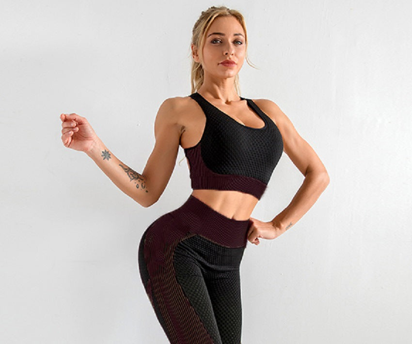 Cross-border hot style yoga vest sports bra seamless underwear shockproof beauty back quick-drying bra running sports underwear