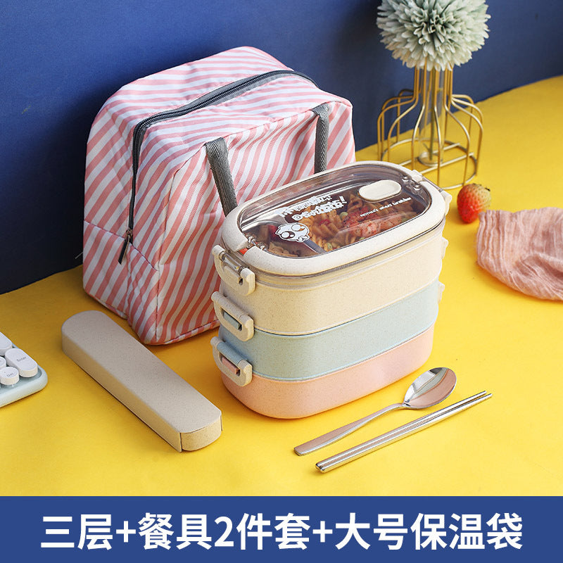 Stainless Steel Insulated Lunch Box Student School Multi-Layer Lunch Box Tableware Bento Food Container Storage Breakfast Boxes