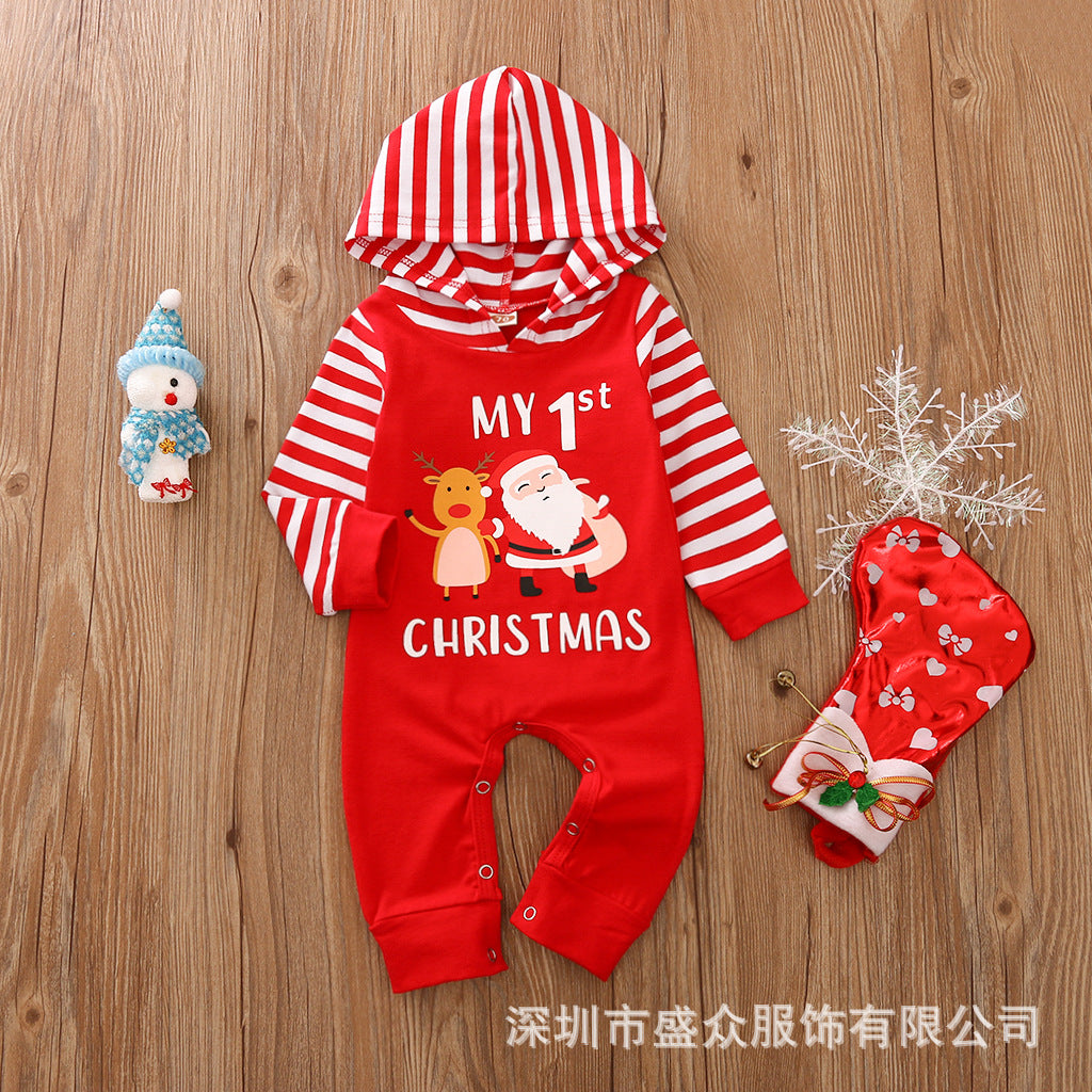 New MY1st CHRISTMAS letter printed Christmas hoodie