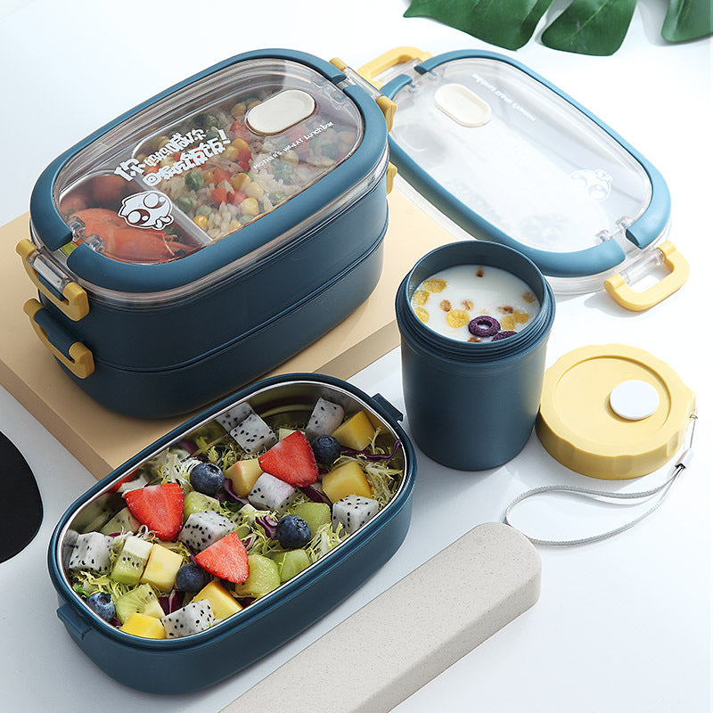 Stainless Steel Insulated Lunch Box Student School Multi-Layer Lunch Box Tableware Bento Food Container Storage Breakfast Boxes