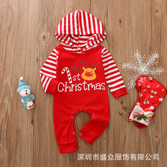New MY1st CHRISTMAS letter printed Christmas hoodie