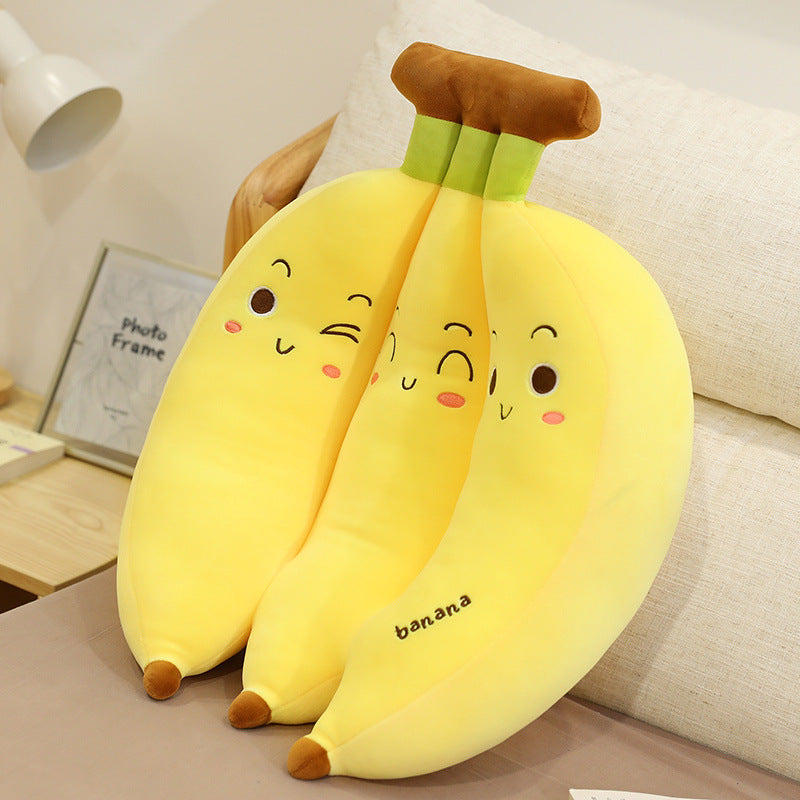 Banana pillow girl sleeping on bed waist support doll doll pillow large doll cute holding plush toy