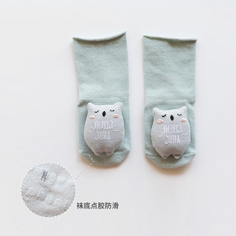 Cartoon doll baby socks dispensing non-slip loose mouth baby socks newborn floor socks