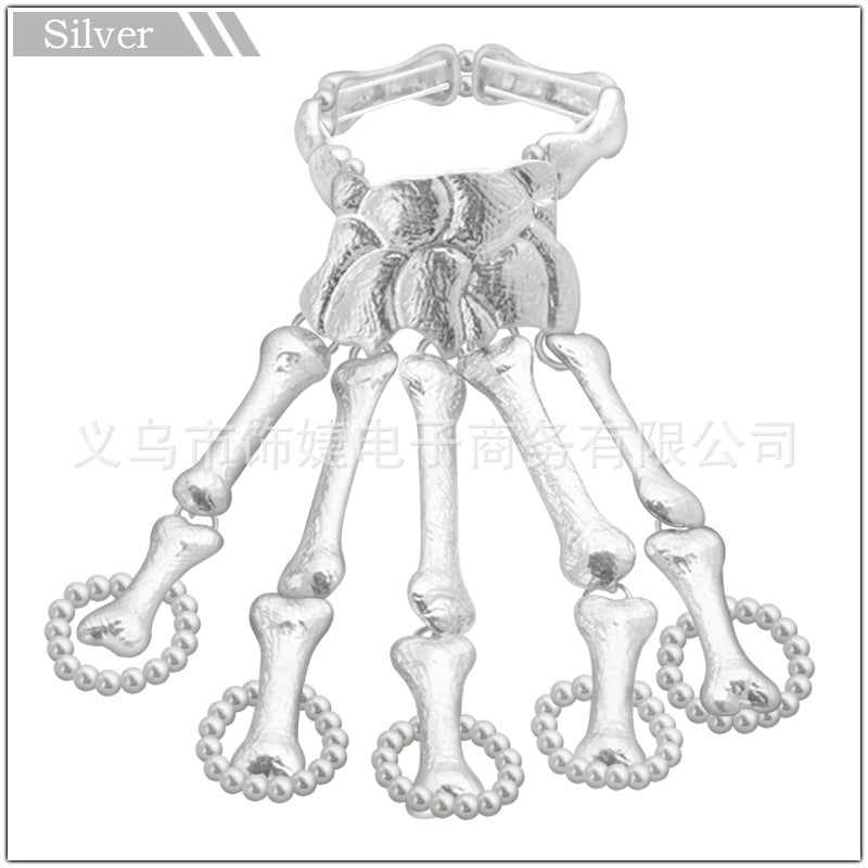 Fashion Creative Skull Skeleton Ghost Claw Linking Finger Bracelet Halloween Ghost Festival Masquerade Funny Linking Bracelet