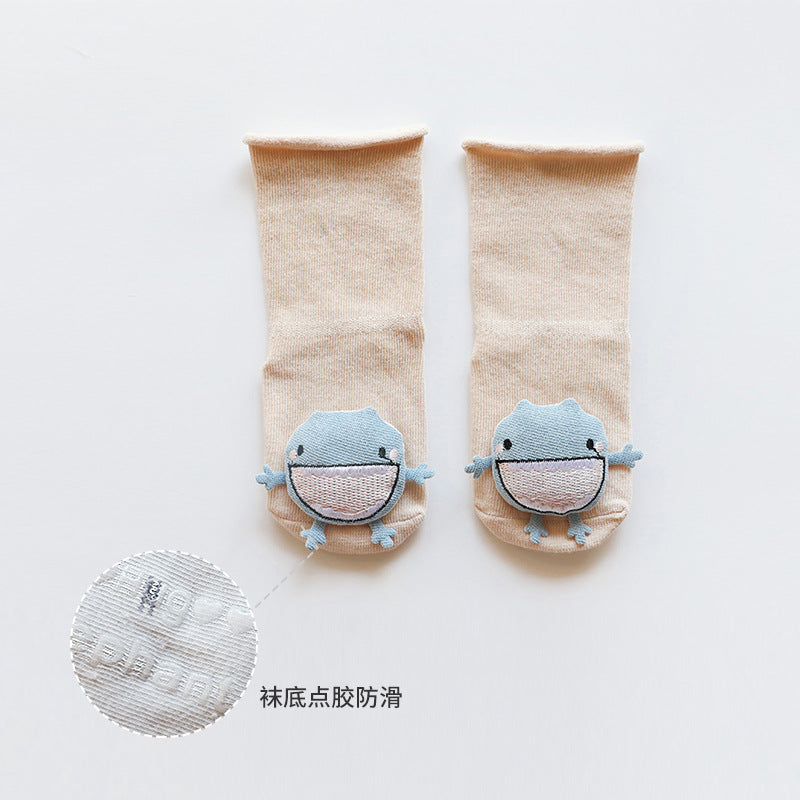 Cartoon doll baby socks dispensing non-slip loose mouth baby socks newborn floor socks