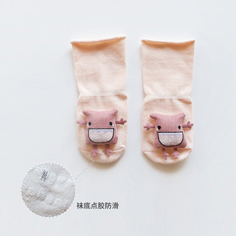 Cartoon doll baby socks dispensing non-slip loose mouth baby socks newborn floor socks