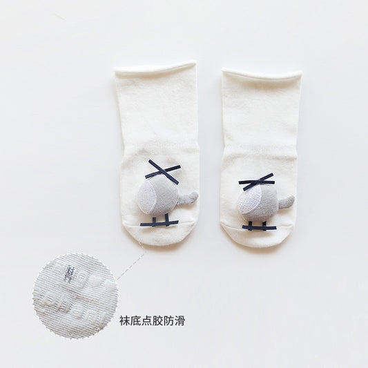 Cartoon doll baby socks dispensing non-slip loose mouth baby socks newborn floor socks