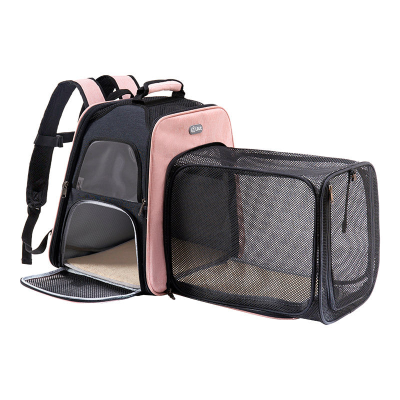 New LDLC ultra-light storage pet backpack portable folding pet bag external expansion folding cat bag