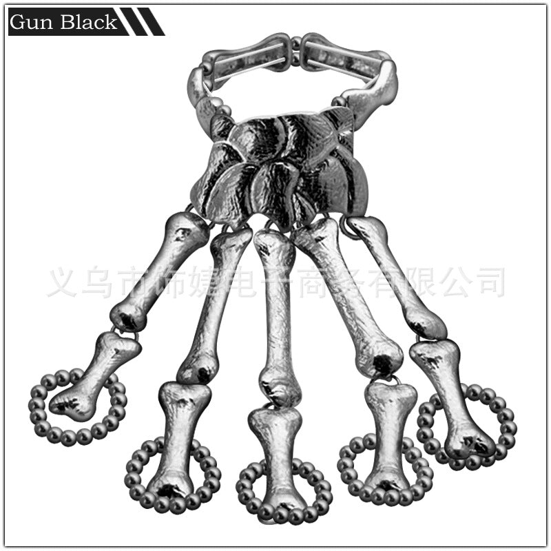 Fashion Creative Skull Skeleton Ghost Claw Linking Finger Bracelet Halloween Ghost Festival Masquerade Funny Linking Bracelet