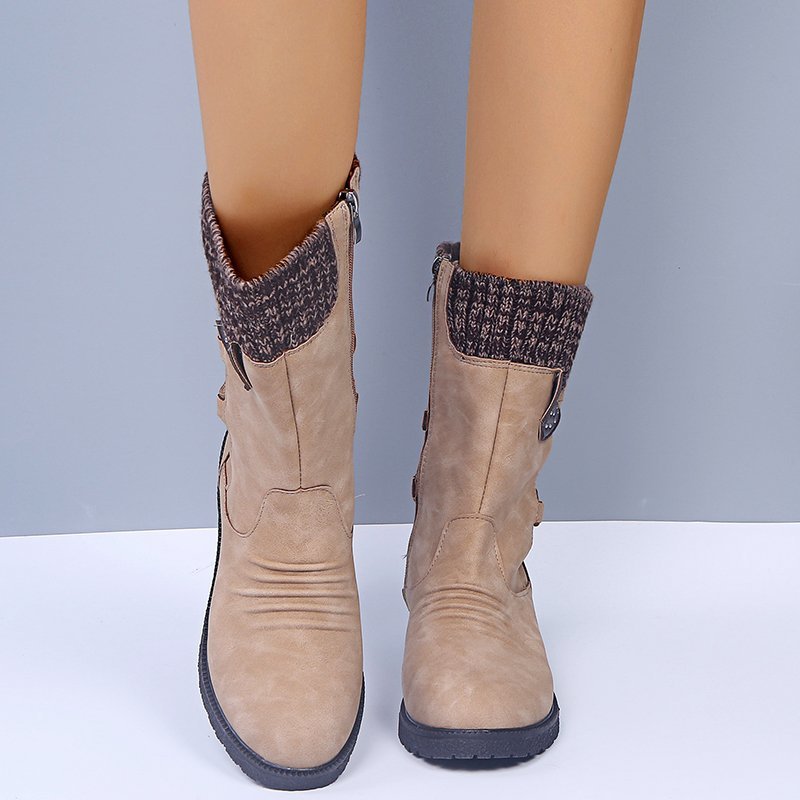 New side zipper square heel female Martin boots