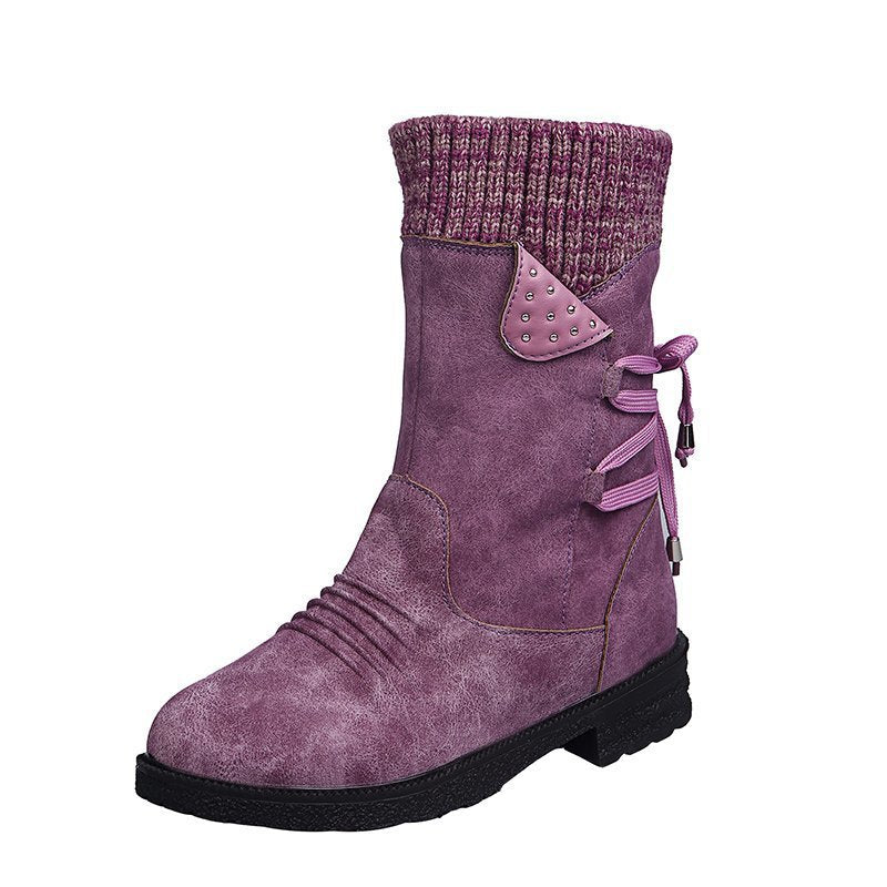 New side zipper square heel female Martin boots