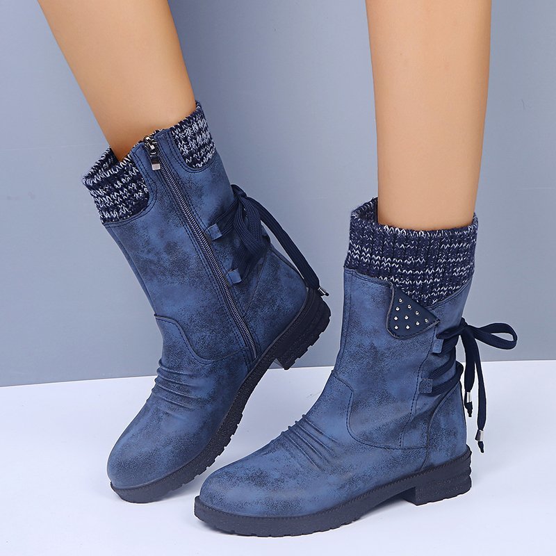 New side zipper square heel female Martin boots