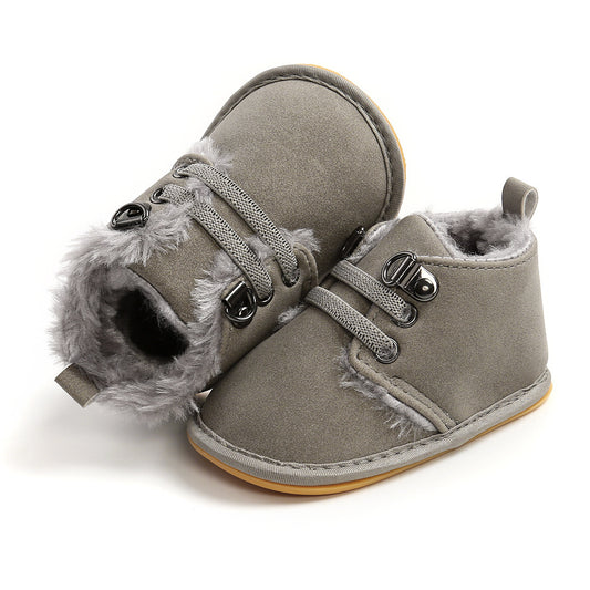Baby shoes 0-1 year old rubber-soled toddler shoes