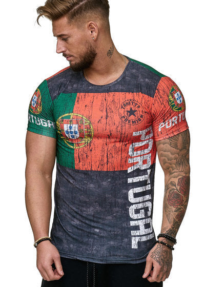 European and American fashion trend World Cup printing t-shirt