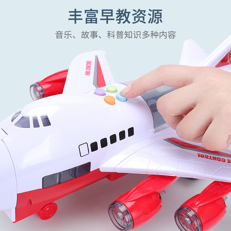 Oversized children's toy airplane music track inertial fall resistance simulation passenger aircraft toy fire engineering vehicle model