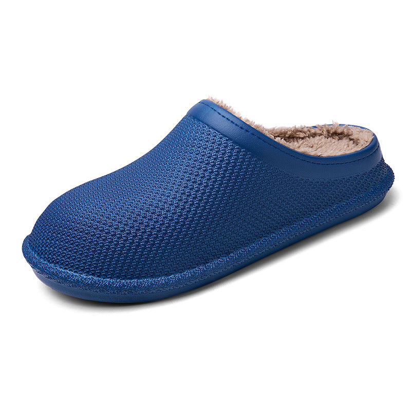 European and American non-slip solid color shallow mouth Baotou parent-child cotton slippers warm bedroom household home shoes