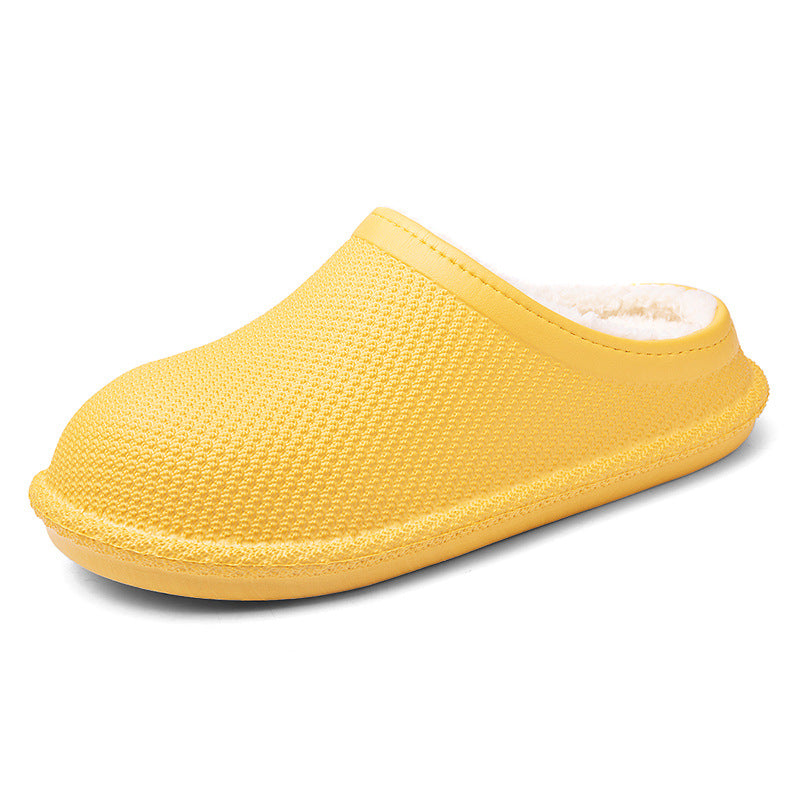 European and American non-slip solid color shallow mouth Baotou parent-child cotton slippers warm bedroom household home shoes