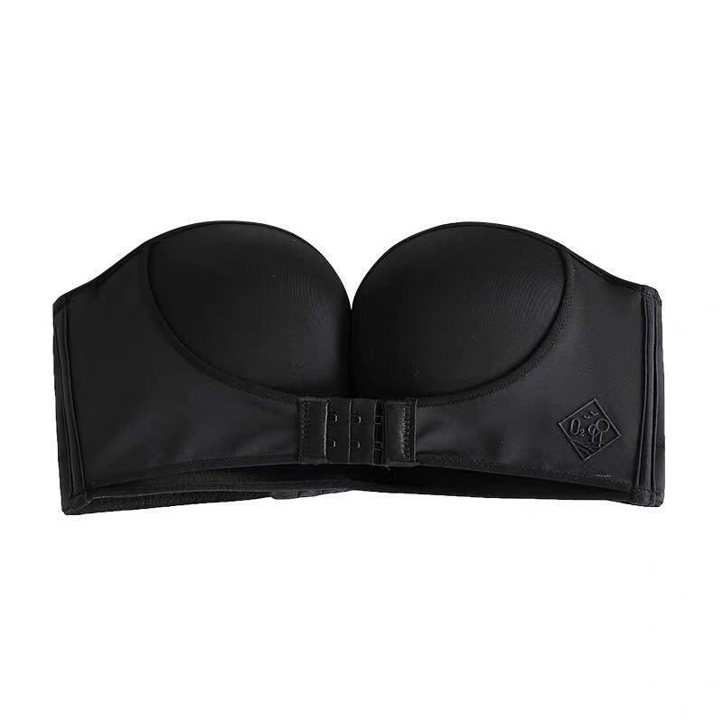 QQ sugar underwear summer strapless beauty shoulder non-slip anti-glare one-piece bra gathered strapless bra bra