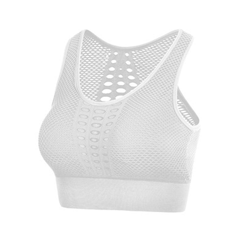 Plus size yoga sports bra, no trace, no steel ring, shockproof, breathable and hollow fitness sports vest