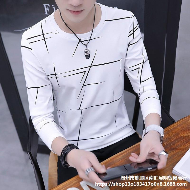 Korean version long sleeve t-shirt man casual slim cotton polo shirts