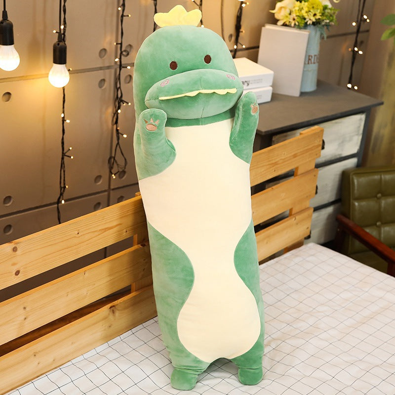 New cartoon long striped dinosaur plush toy pillow unicorn sleeping pillow girl holiday gift