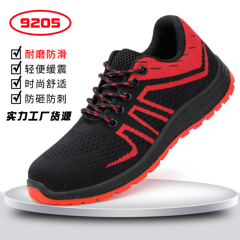 New cross-border labor insurance shoes, men's anti-smashing, anti-piercing, four seasons flying woven lightweight, comfortable and wear-resistant protective shoes