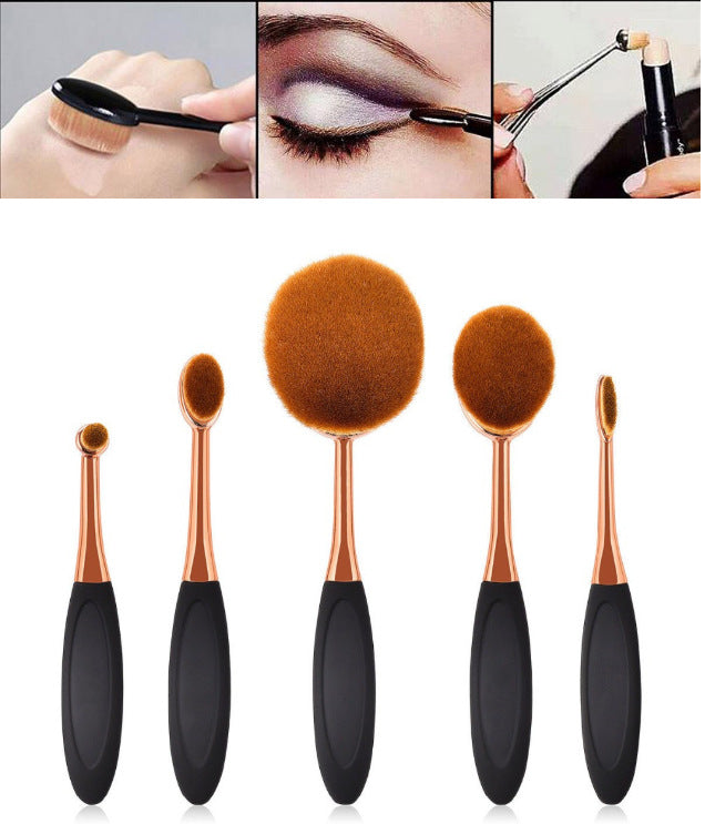 Cross-border hot sale 5-piece toothbrush type makeup brush makeup brush beauty tool cosmetic brush beginner