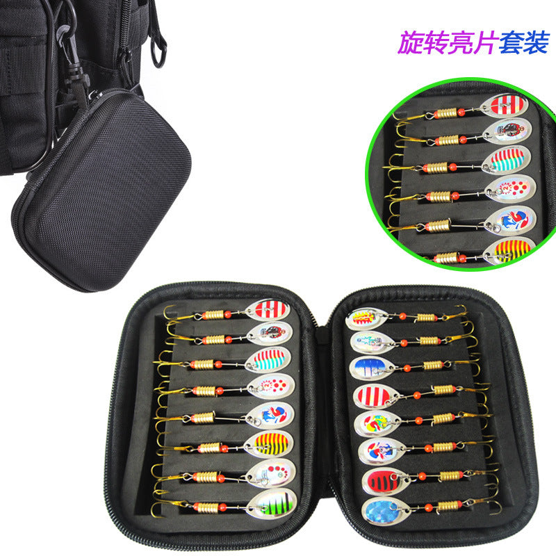 Luya Bait Composite Rotating Sequin Set 16 Hand-cranked Luya Bait Sequin Pack Imitation Fake Bait Set