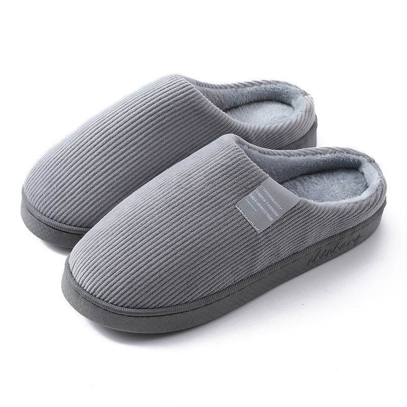 European and American home indoor warmth couple plush household non-slip platform confinement shoes